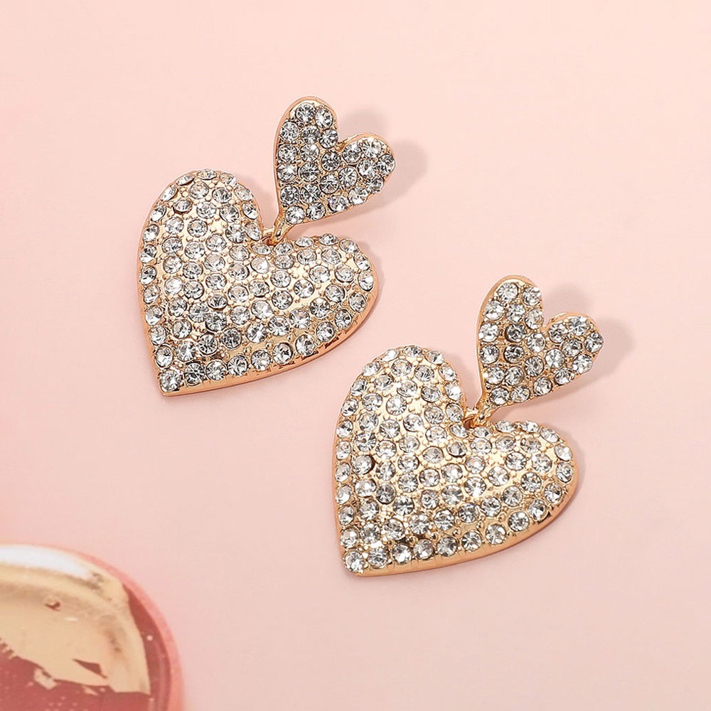 Gold and Silver Heart Earrings